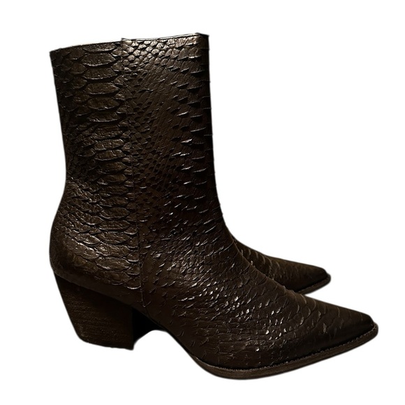 Matisse Caty Snake Pointed Toe Zippered Booties Womens Black 9.5(NO ZIPPER PULL) - Picture 2 of 12